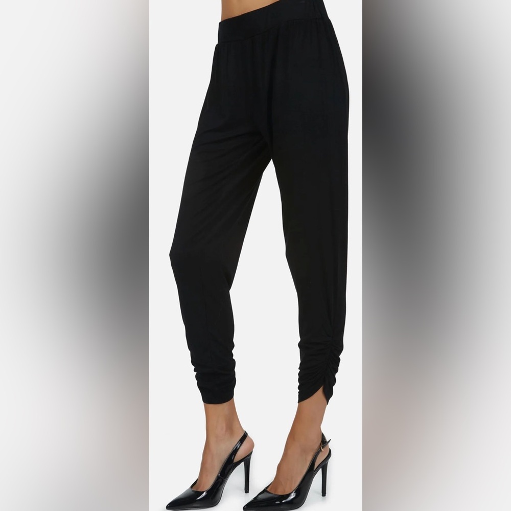 NWT Michael Lauren Ribbed Pablo Shirred Pants in Dark Grey / Blue - Size XS